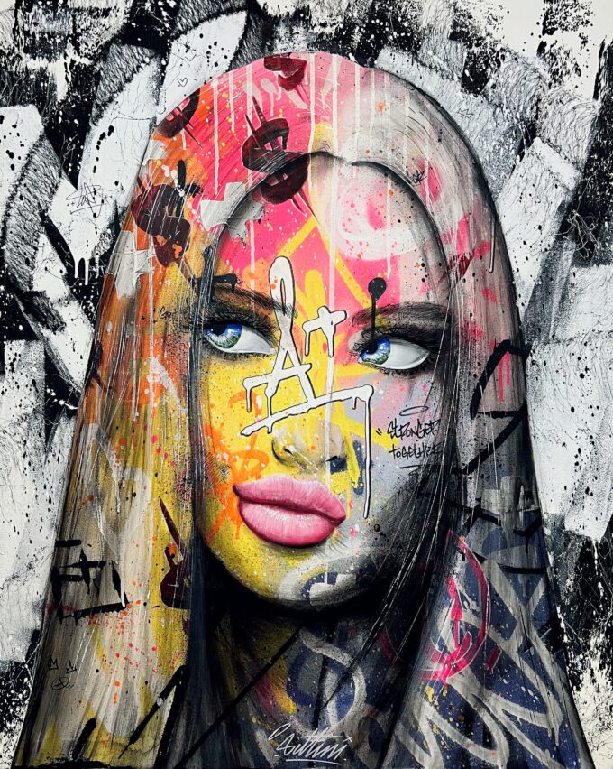 Peinture au couteau, liosettini art, Beauty Cherie