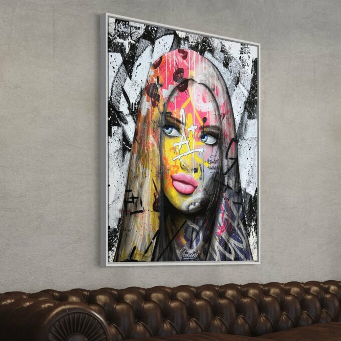 Street art sur toile, liosettini art, Beauty Chérie - 100cm x 81cm