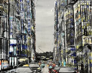 Artiste peintre contemporain, liosettini art, Fusion citadine