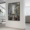 Peinture abstraite moderne, liosettini art, Fusion citadine - 116cm x 89cm