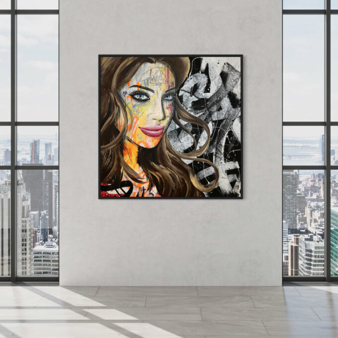 Art abstrait texturé, liosettini art, HELLO REAL - 100CM x 100CM