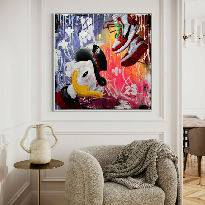 Tableau décoratif moderne, liosettini art, JORDAN OFF PICSOU 🔥 - 100CM x 100CM