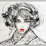 Création artistique en live, liosettini art, Japan Drip