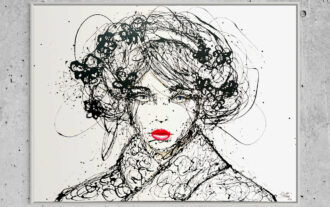 Création artistique en live, liosettini art, Japan Drip