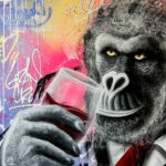 Street art sur toile, liosettini art, Kong Drinking Club