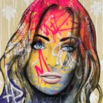 Peinture abstraite moderne, liosettini art, Palm Girl