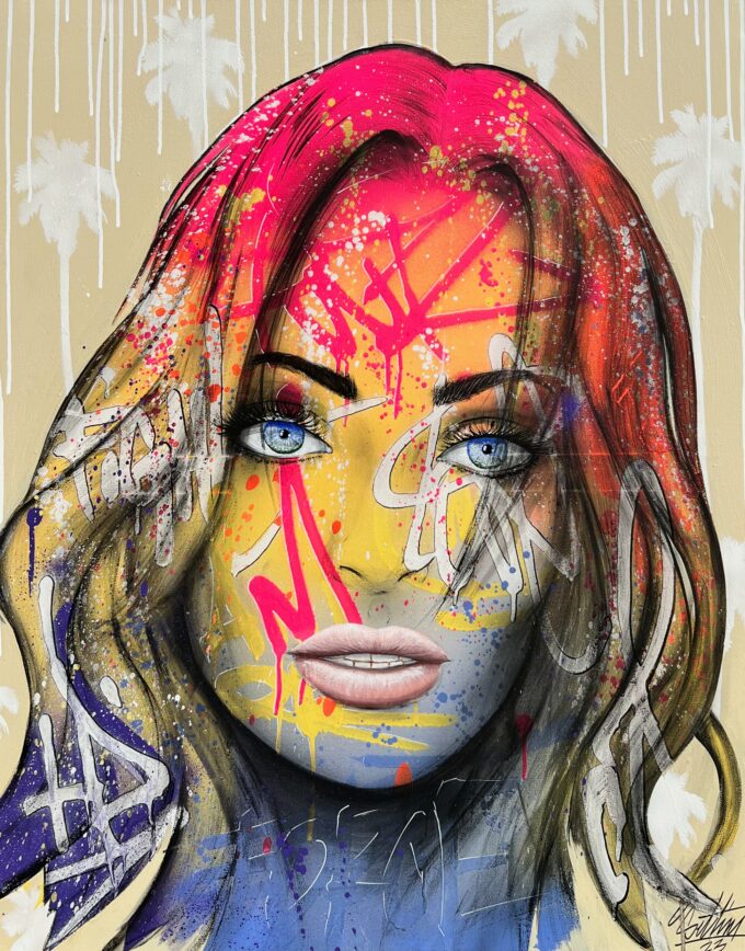 Peinture abstraite moderne, liosettini art, Palm Girl