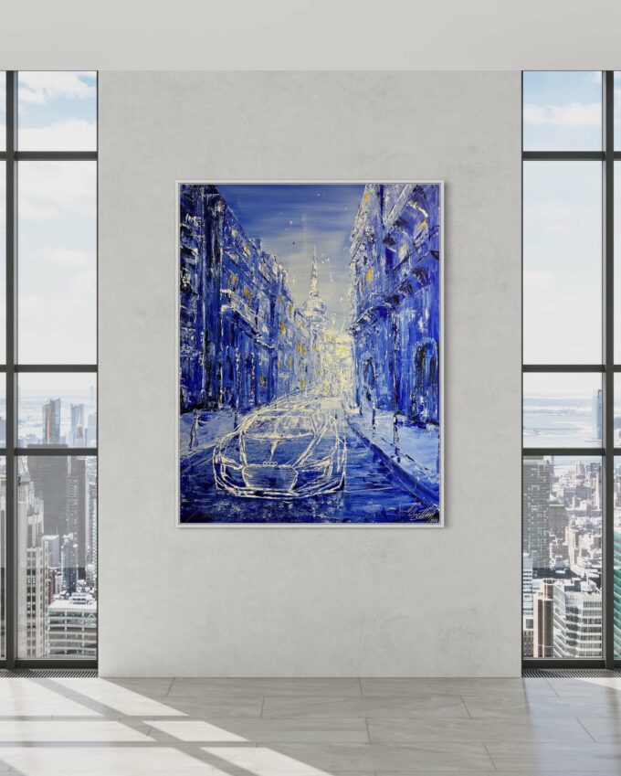 Peinture en direct pour événement, liosettini art, SILLAGE URBAIN - 116cm x 81cm