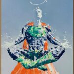 Création artistique en live, liosettini art, Superman meditation