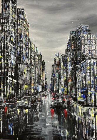 Œuvre d’art unique, liosettini art, Vibrations urbaines - 116cm x 89cm