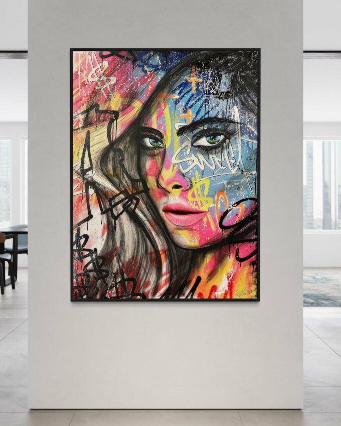Tableau contemporain coloré, liosettini art, STUNNING BEAUTY - 130CM x 97CM