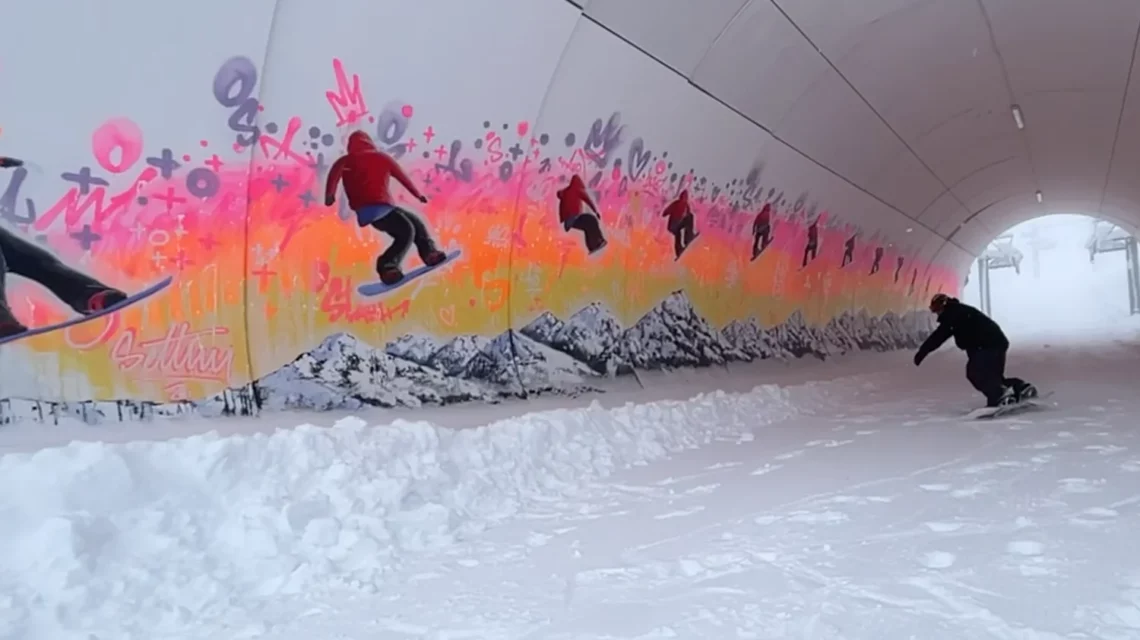 Artiste peintre contemporain,, liosettini art, Tunel Avoriaz 40m